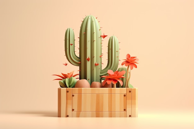 Free photo desert cacti  in studio