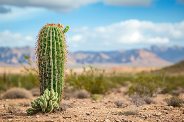 Paesaggio desertico con specie di cactus e piante