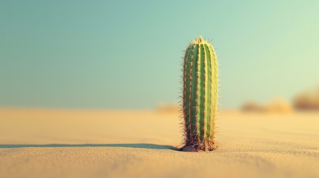 Desert landscape with cacti species and plant