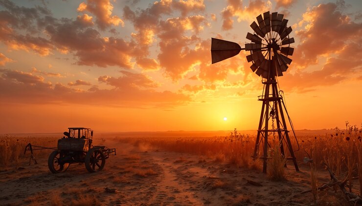Free Photo deserted landscape of dry land