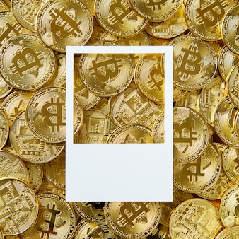 Design space on a pile of bitcoin cash Free Photo
