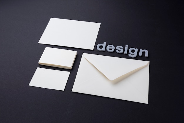 Design white envelope and business cards