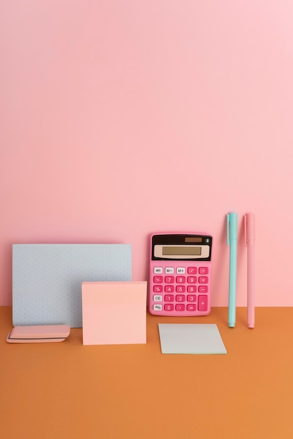 Desk assortment with school supplies