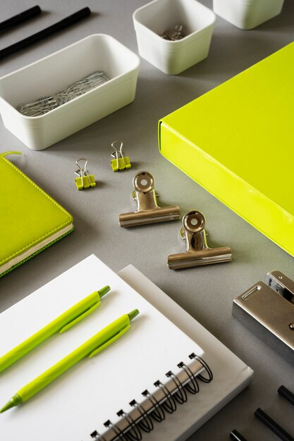 desk supplies arrangement still life