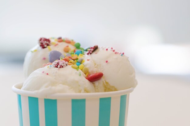 Dessert. Delicious ice cream on the table