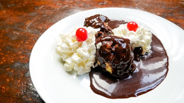 Dessert on a restaurant table