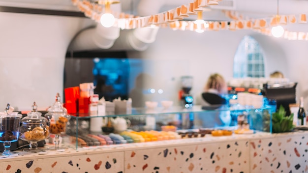 Desserts in nice cafe