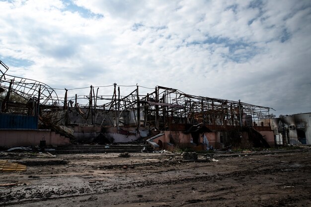 Destroyed buildings russian's war in ukraine