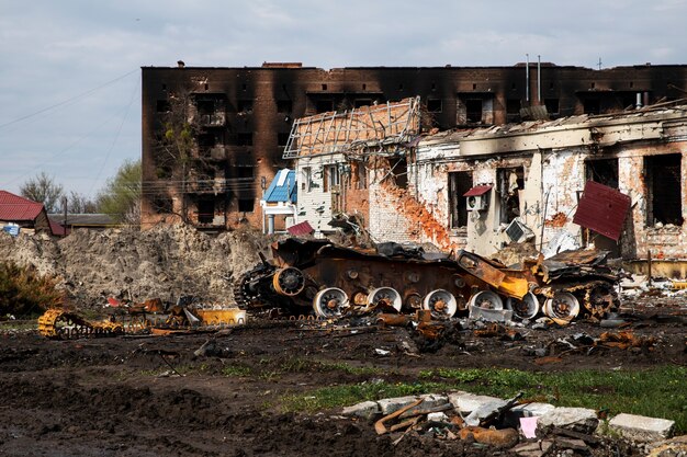 Destroyed city russian's war in ukraine