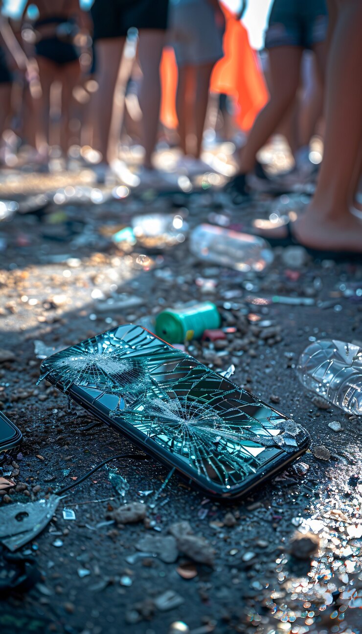 Free Photo destruction of smartphone scene