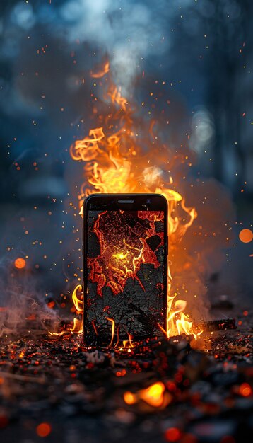 Destruction of smartphone scene