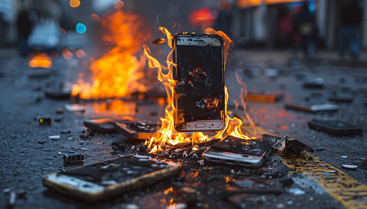 Free Photo destruction of smartphone scene