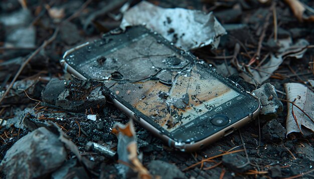 Destruction of smartphones ilustrated