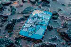 Free photo destruction of smartphones ilustrated