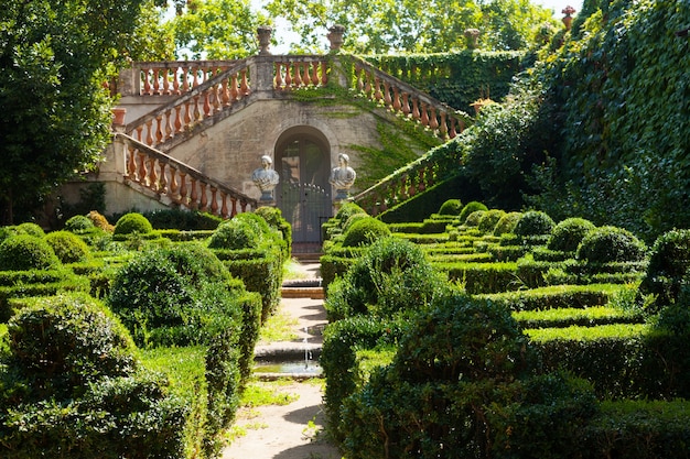 Free photo desvalls palace at labyrinth park of horta