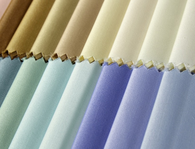 detail of color fabric texture samples