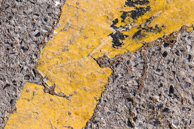 Detail of road with yellow line