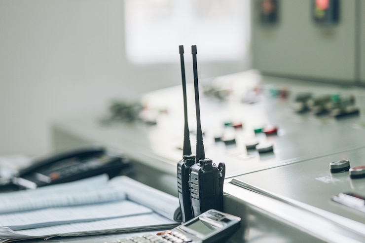 Free Photo detail shot of control room