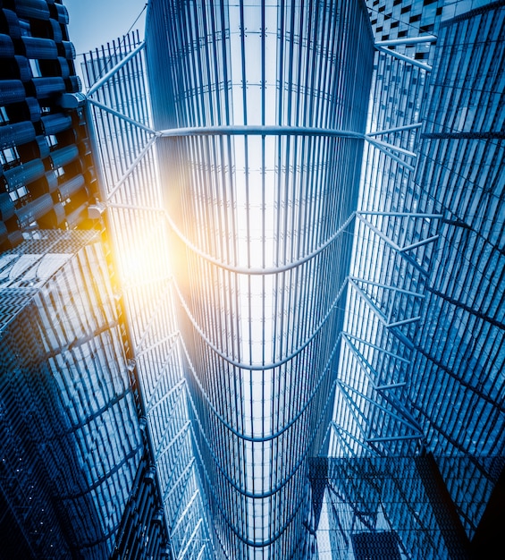 detail shot of high-rise buildings in modern city