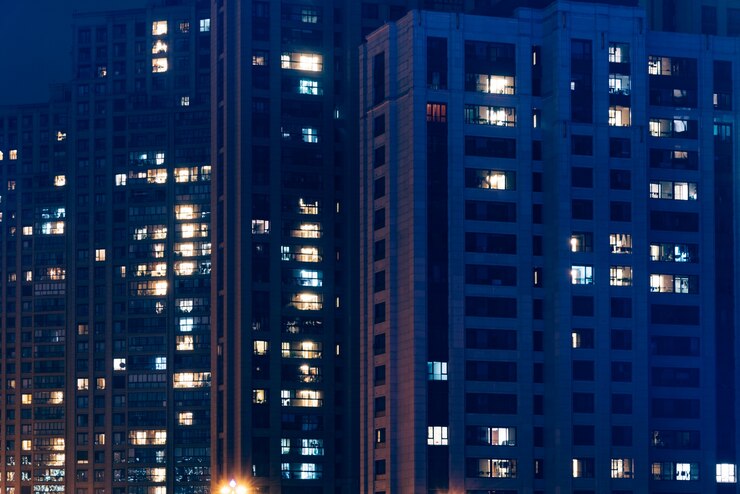 고층 빌딩의 상세 샷