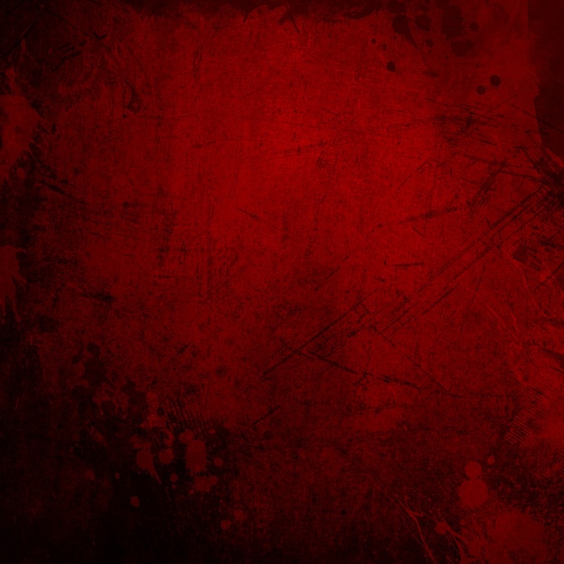 Detailed red grunge background with splats and stains