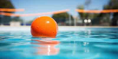 Foto gratuita immagine dettagliata di una piscina di palloni da water polo sullo sfondo