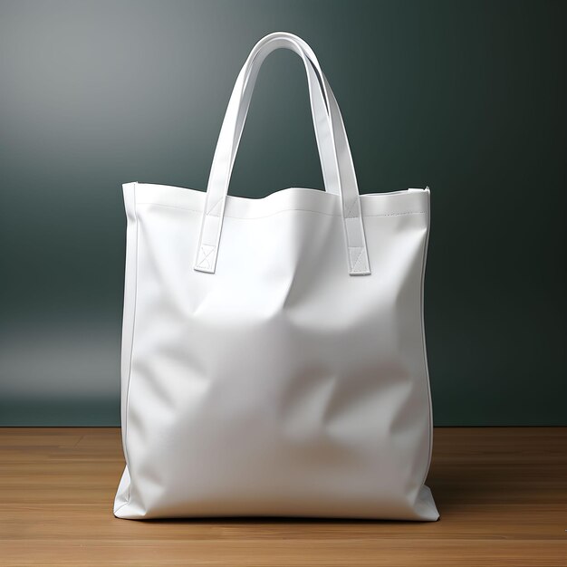 Free photo detailed white simply straight eco bag