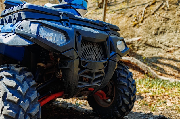 Details of atv quad bike close up