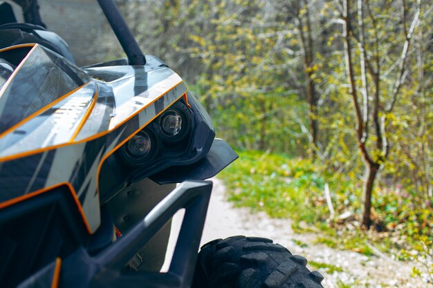 Details of atv quad bike close up