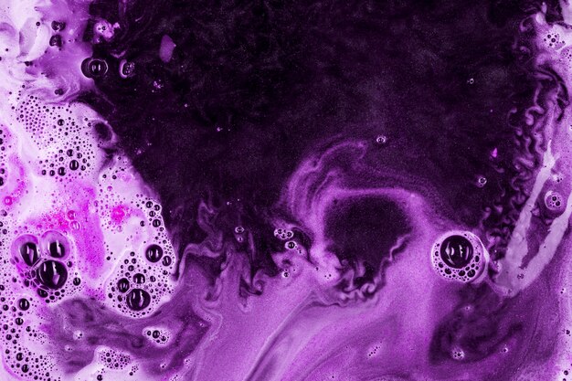 Detergent liquid with purple foam 