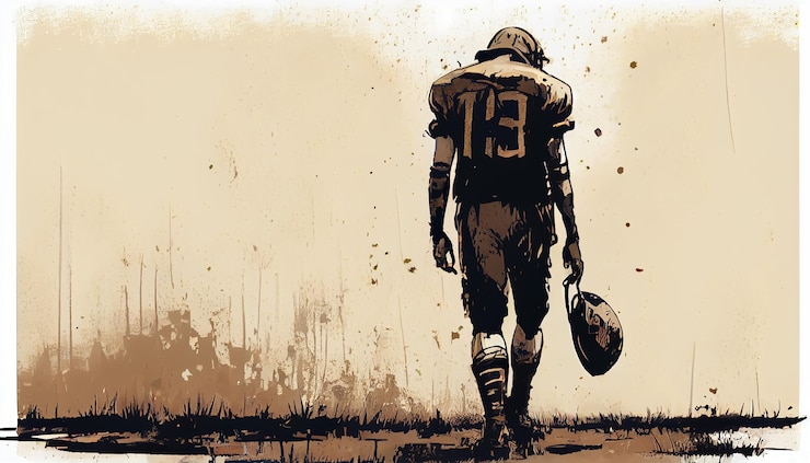 Free Photo a determined athlete playing soccer with splashing paint generative ai