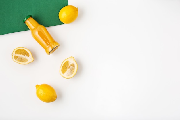 Detox drinks on white background