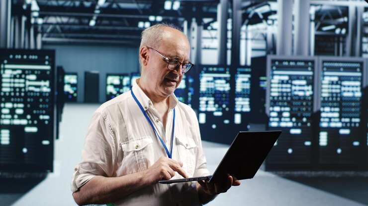 Free Photo developer does server hub management