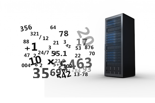 Foto gratuita dispositivo con numeri nell'aria