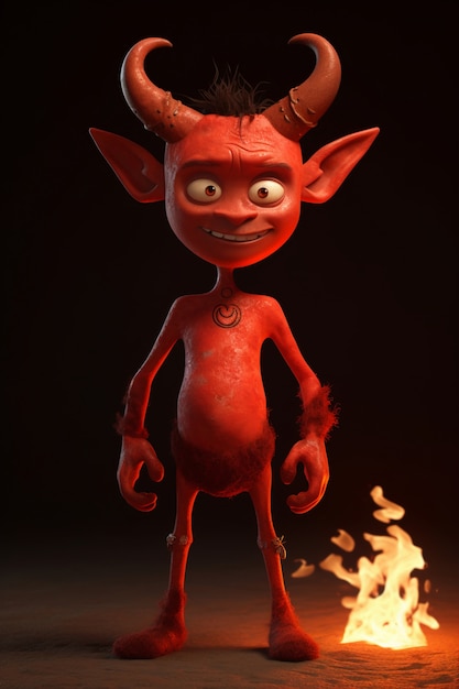 Free photo devil character rendering