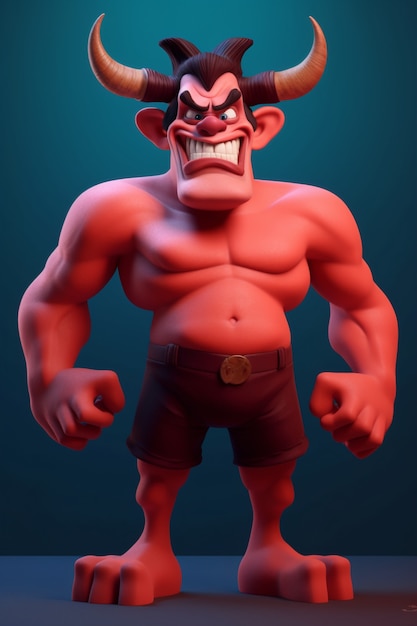 Free photo devil character rendering