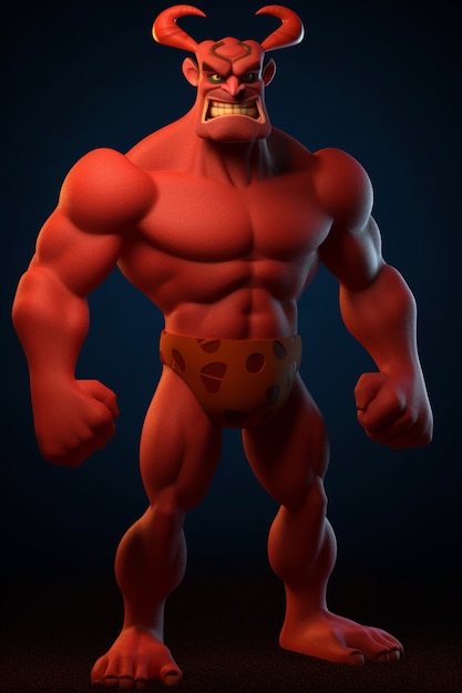 Free photo devil character rendering