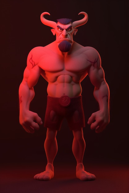 Free photo devil character rendering