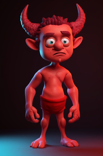 Free photo devil character rendering