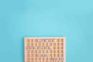 Free photo dices think outside the box text in the wooden box