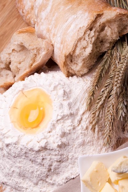 Different baking ingredients on the table