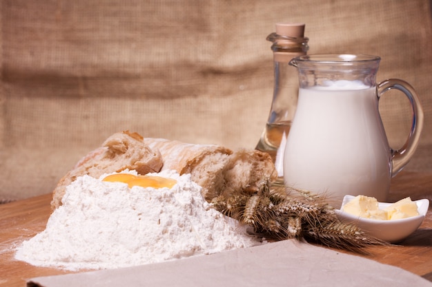 Different baking ingredients on the table