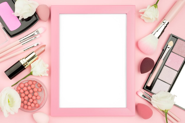Image Marcos image beautiful image beautiful image beautiful image beautiful image beautiful - Free Photo | Different beauty products assortment with empty frame