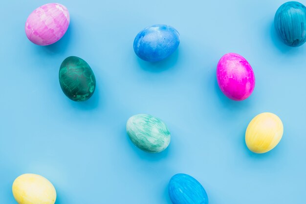 Different colored abstract Easter eggs