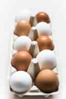 Free photo different colored eggs arrangement