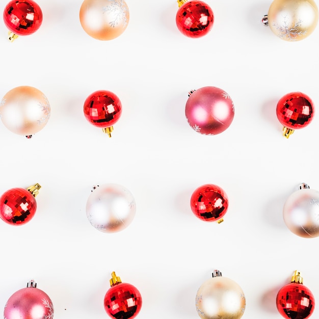 Different decorative Christmas baubles 