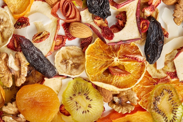 Different dried fruits and nuts