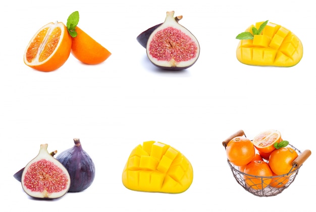 Different fruits placed in a row