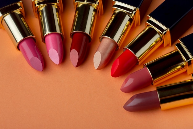 Different lipstick shades arrangement