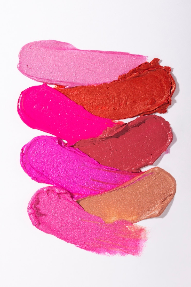 Free Photo different lipstick shades texture  flat lay